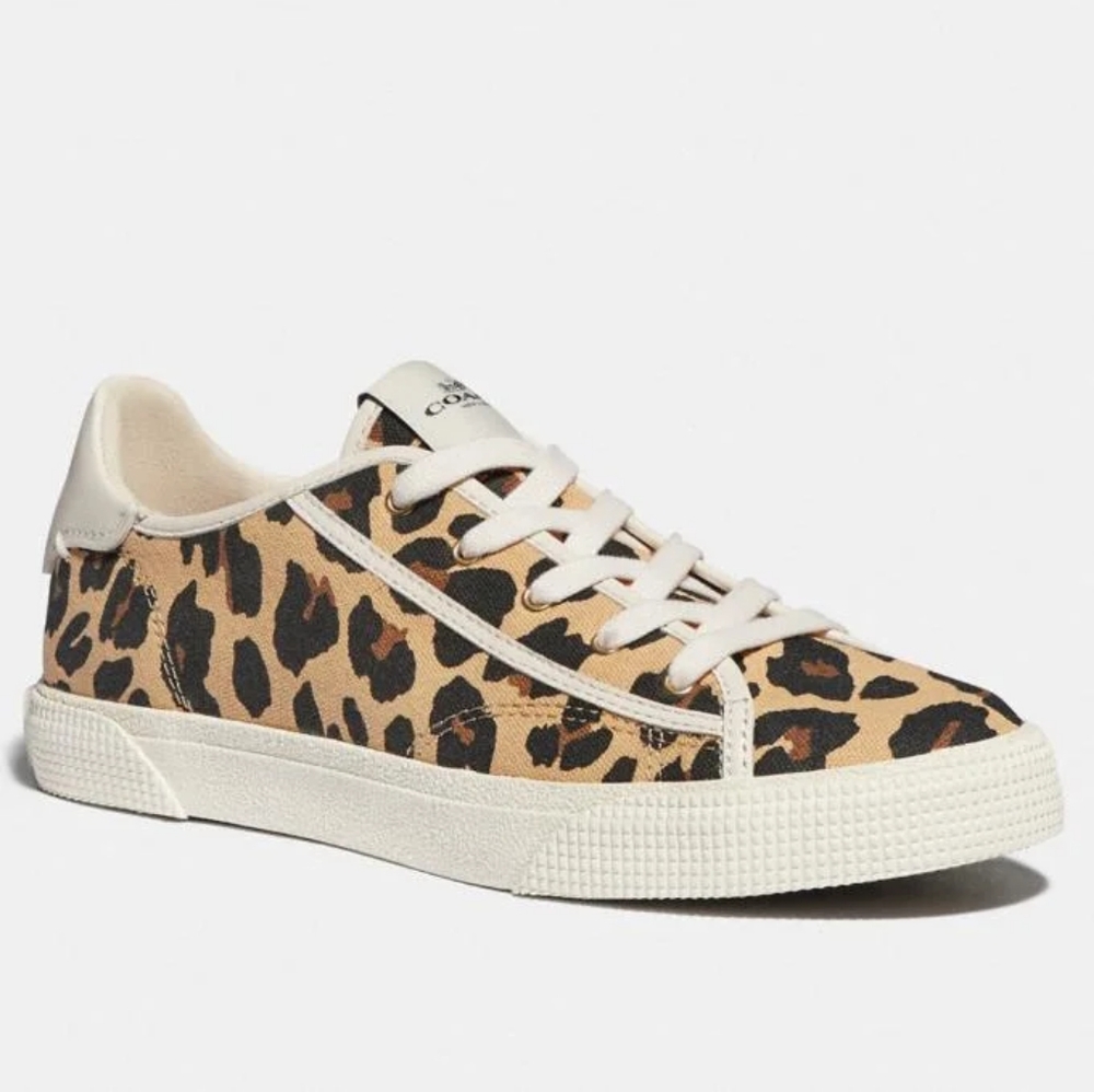 ๐ SALE Coach Leopard Low Top Sneakers - Picture 1 of 8